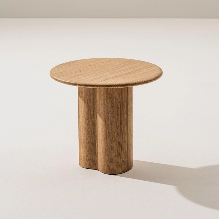 Table d'appoint guéridon GHIA Ø 50 pied central Chêne ARPER