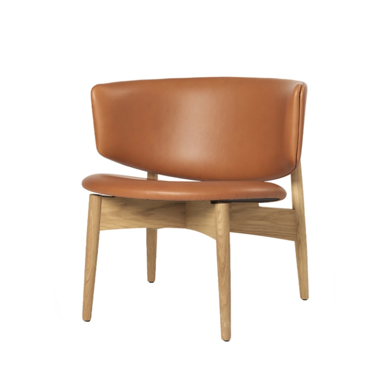 Fauteuil HERMAN LOUNGE CUIR Cuir cognac FERM LIVING