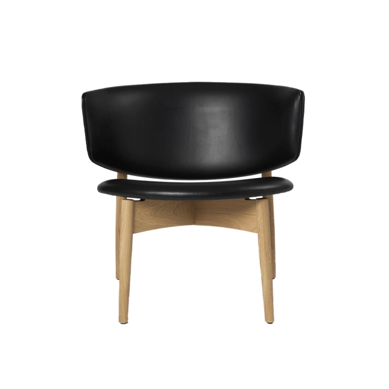 Fauteuil HERMAN LOUNGE CUIR Cuir noir FERM LIVING