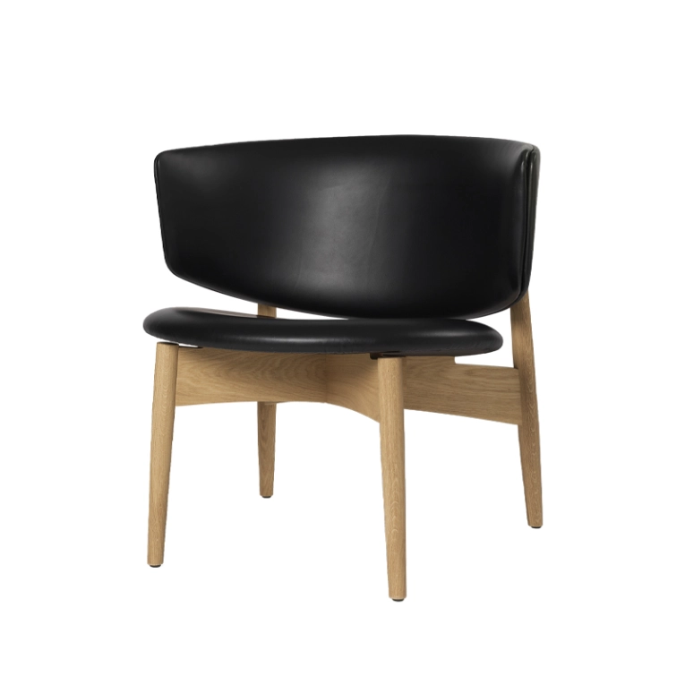 Fauteuil HERMAN LOUNGE CUIR Cuir noir FERM LIVING