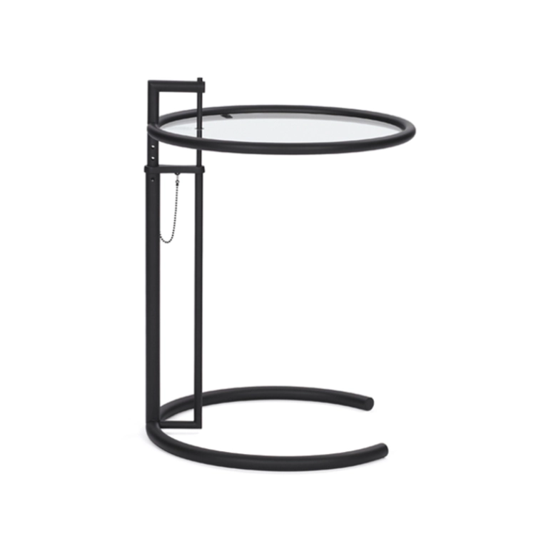 Table d'appoint guéridon ADJUSTABLE TABLE E1027 Noire Cristal CLASSICON