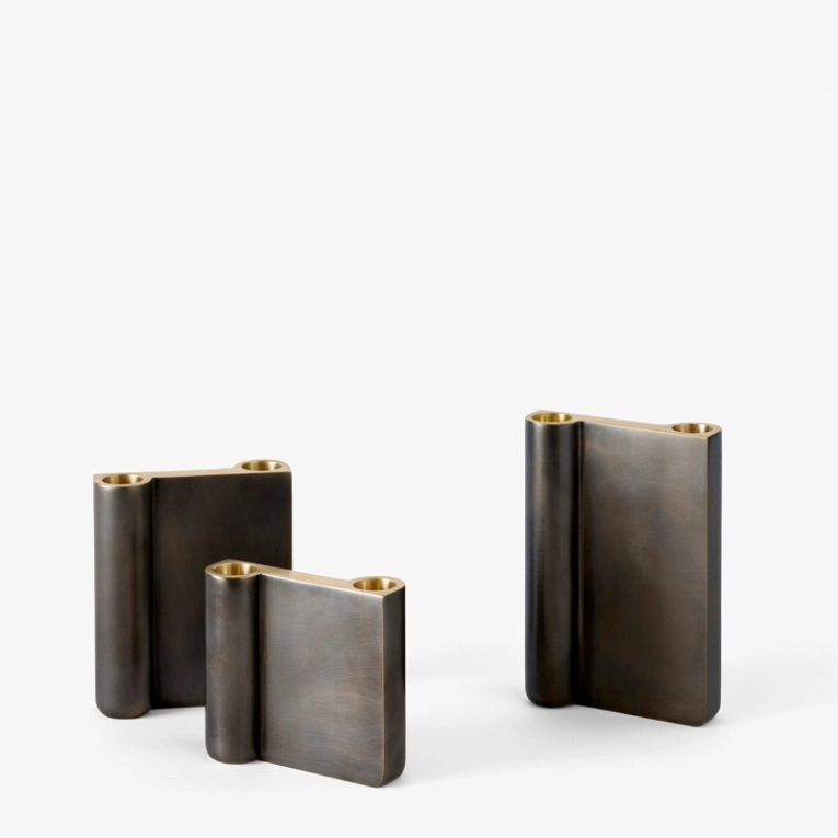 Photophore, bougeoir et bougie Bougeoir COLLECT CANDLEHOLDER Laiton bruni AND TRADITION