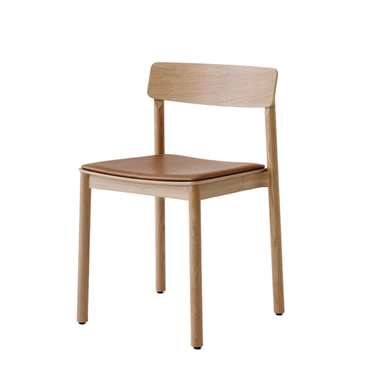 Chaise BETTY TK3 Chêne/ cuir cognac AND TRADITION