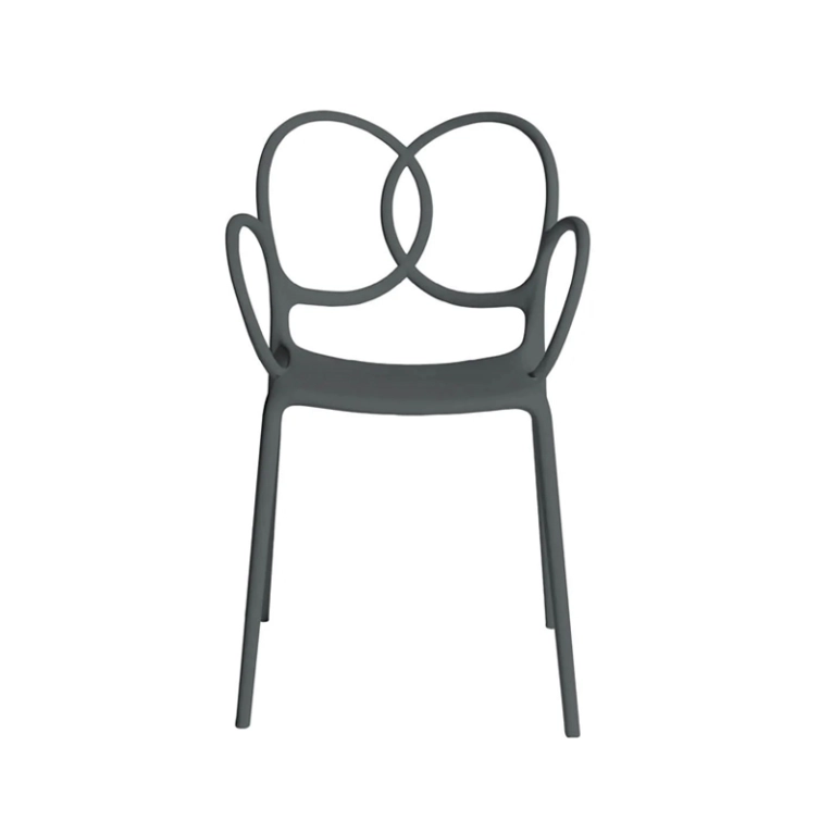 Chaise SISSI avec accoudoirs Gris foncé DRIADE