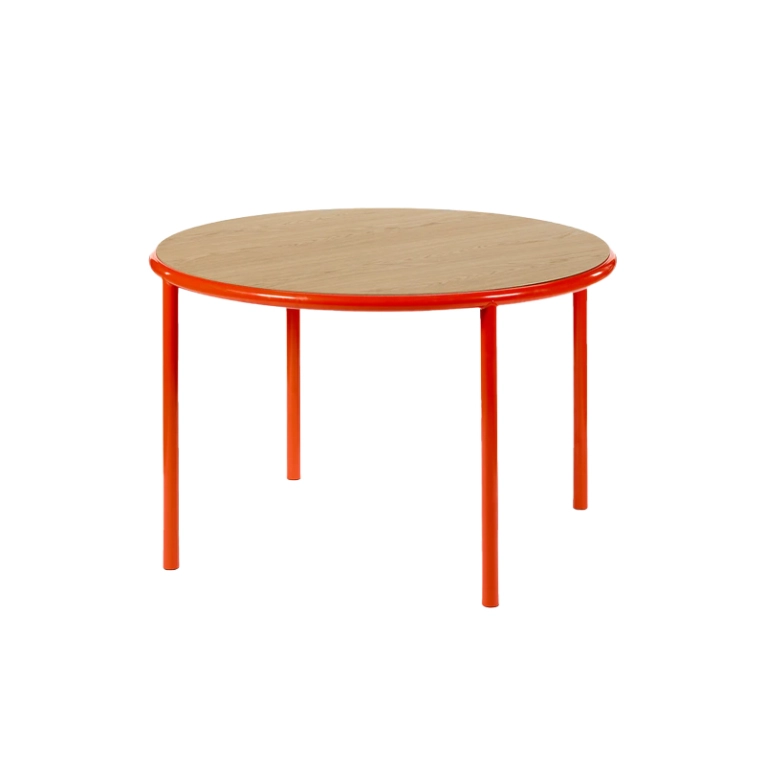Table WOODEN TABLE ROUND M Rouge VALERIE OBJECTS
