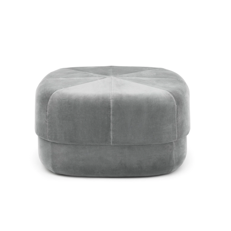Pouf CIRCUS Large Velours gris Normann Copenhagen