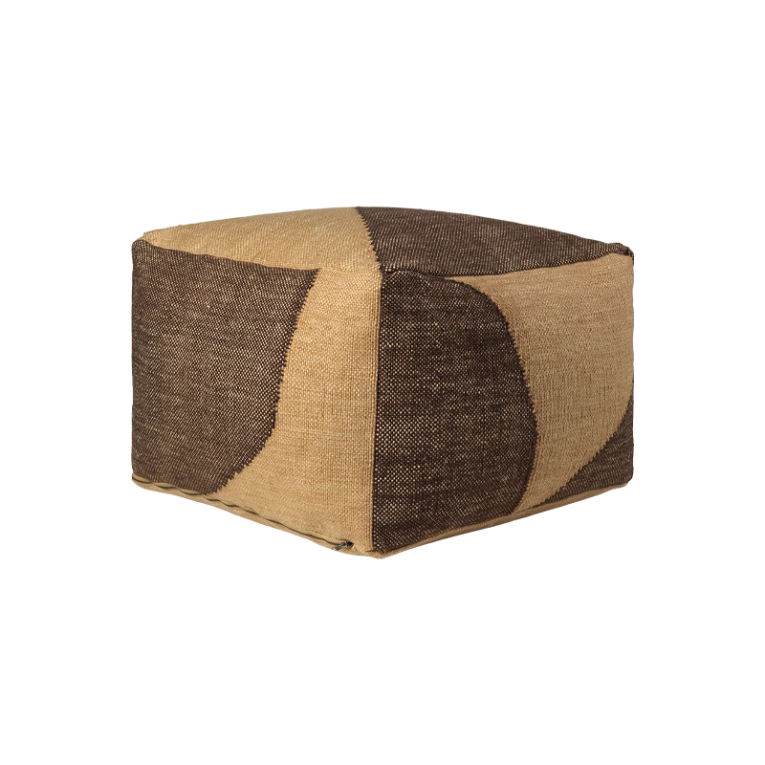 Pouf FORENE SQUARE Sable / Chocolat FERM LIVING