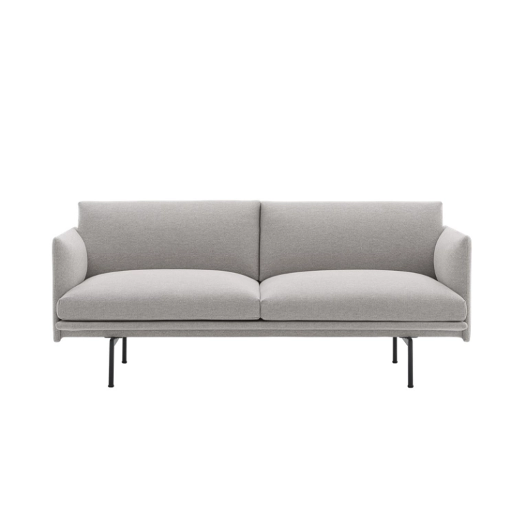 Canapé OUTLINE 2 places Tissu Clay 12/ noir MUUTO