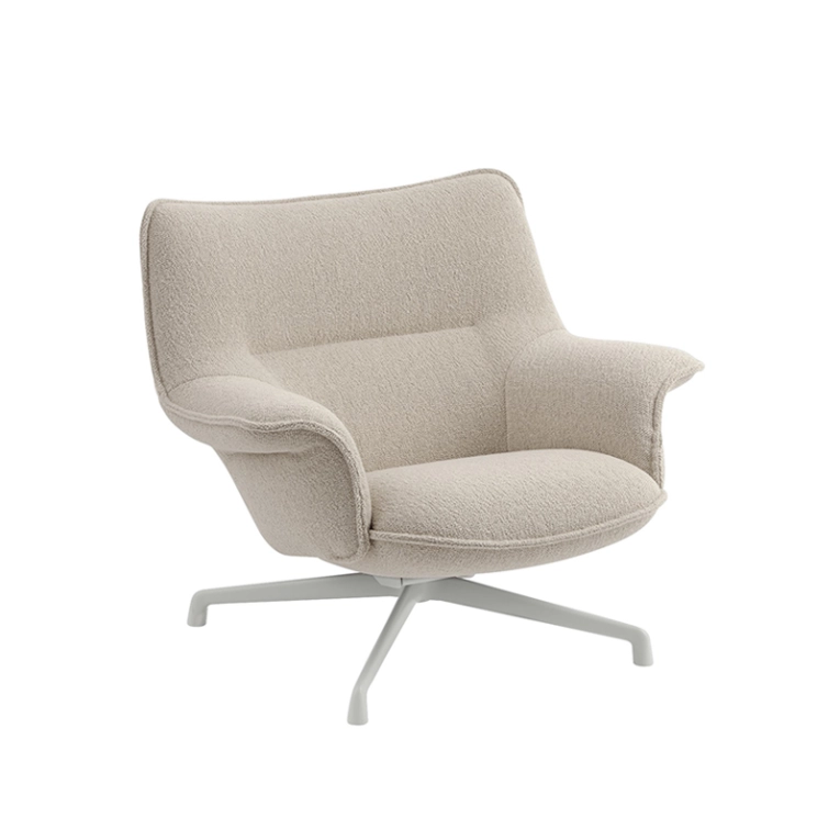 Fauteuil DOZE LOUNGE LOW base pivotante Hearth 7/ gris MUUTO