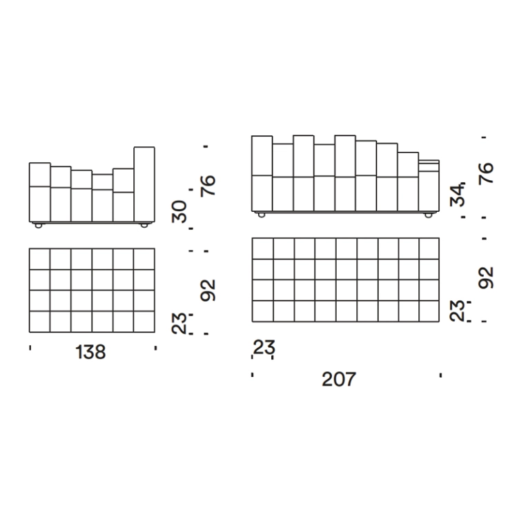 Canapé DO-LO-REZ L 299 Rouge MOROSO
