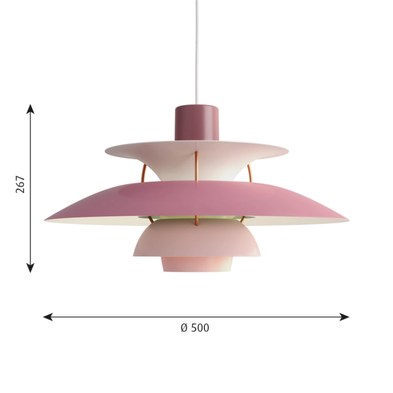 Suspension PH 5 Nuances de rose LOUIS POULSEN