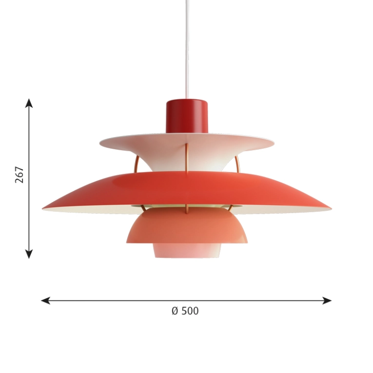 Suspension PH 5 Nuances de rouge LOUIS POULSEN
