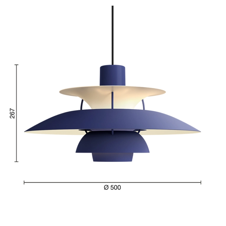 Suspension PH 5 Monochrome Dusty Indigo LOUIS POULSEN