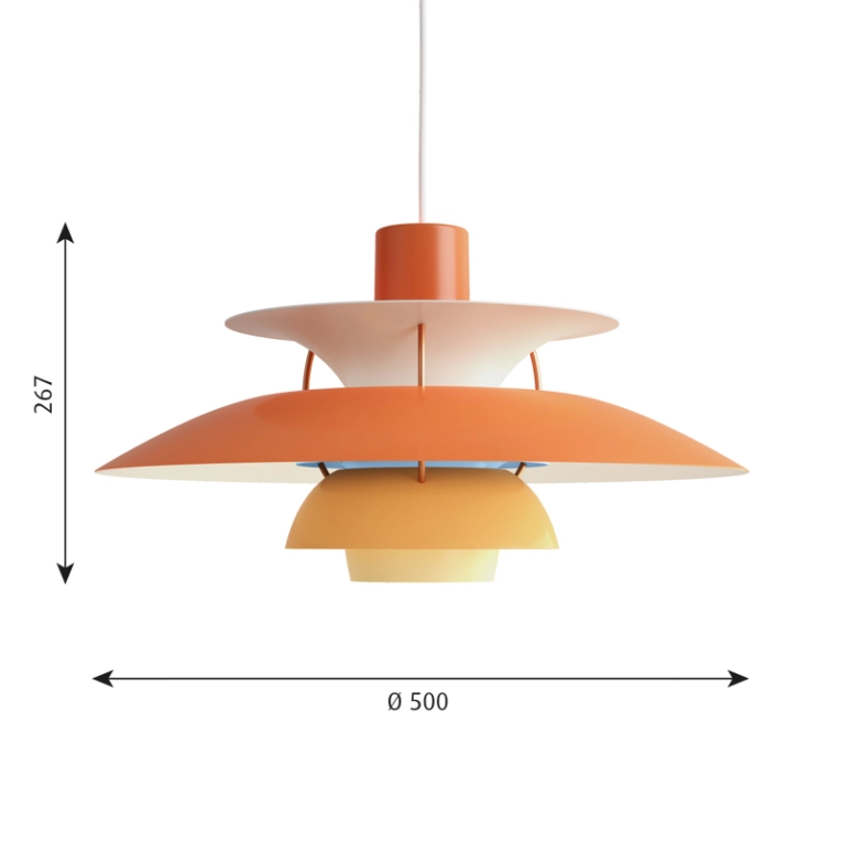 Suspension PH 5 Nuances de orange  LOUIS POULSEN