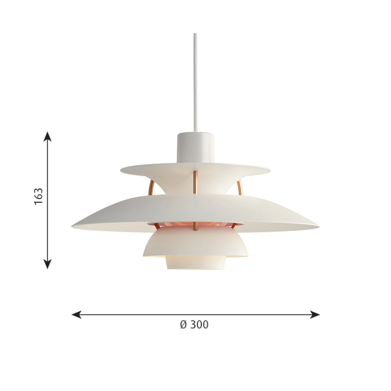 Suspension PH 5 MINI Blanc moderne LOUIS POULSEN