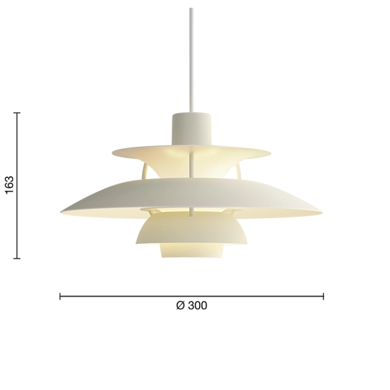 Suspension PH 5 MINI Monochrome Pale Pewter LOUIS POULSEN