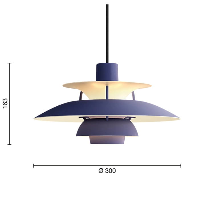 Suspension PH 5 MINI Monochrome Dusty Indigo LOUIS POULSEN