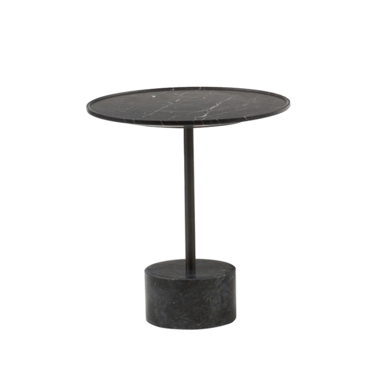 Table d'appoint guéridon 194 9 Marbre Marquina noir CASSINA
