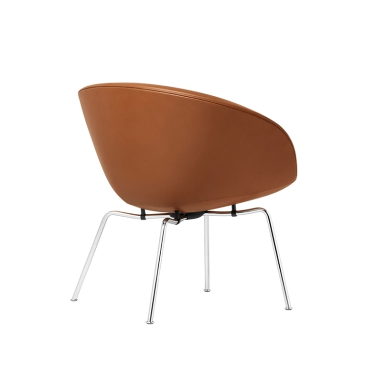 Fauteuil POT Cuir Marron walnut FRITZ HANSEN