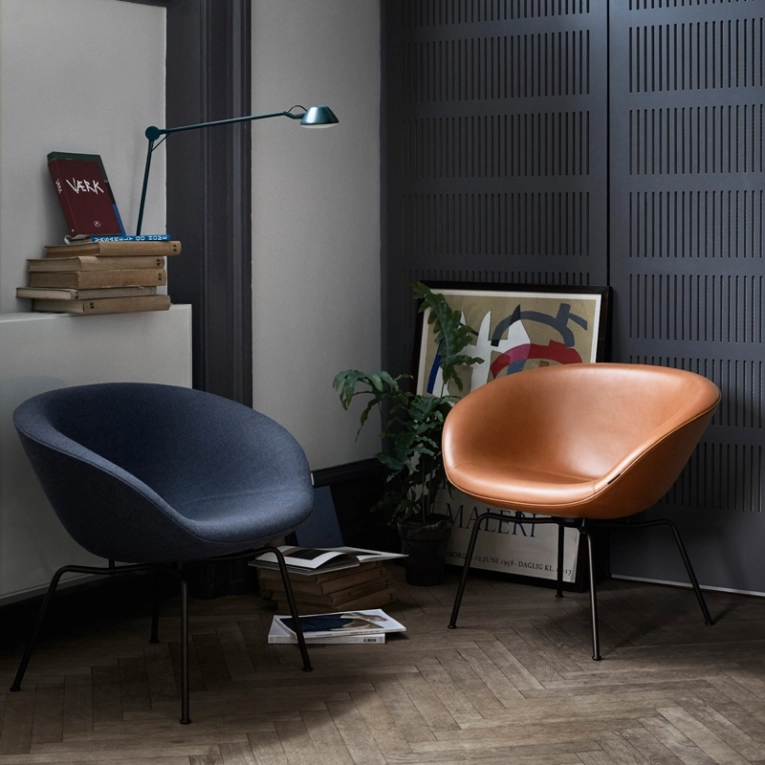 Fauteuil POT Cuir Noir FRITZ HANSEN