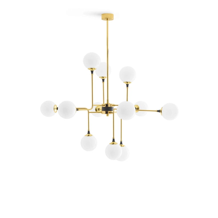 Suspension GALASSIA Ø 120 Laiton/ blanc STILNOVO