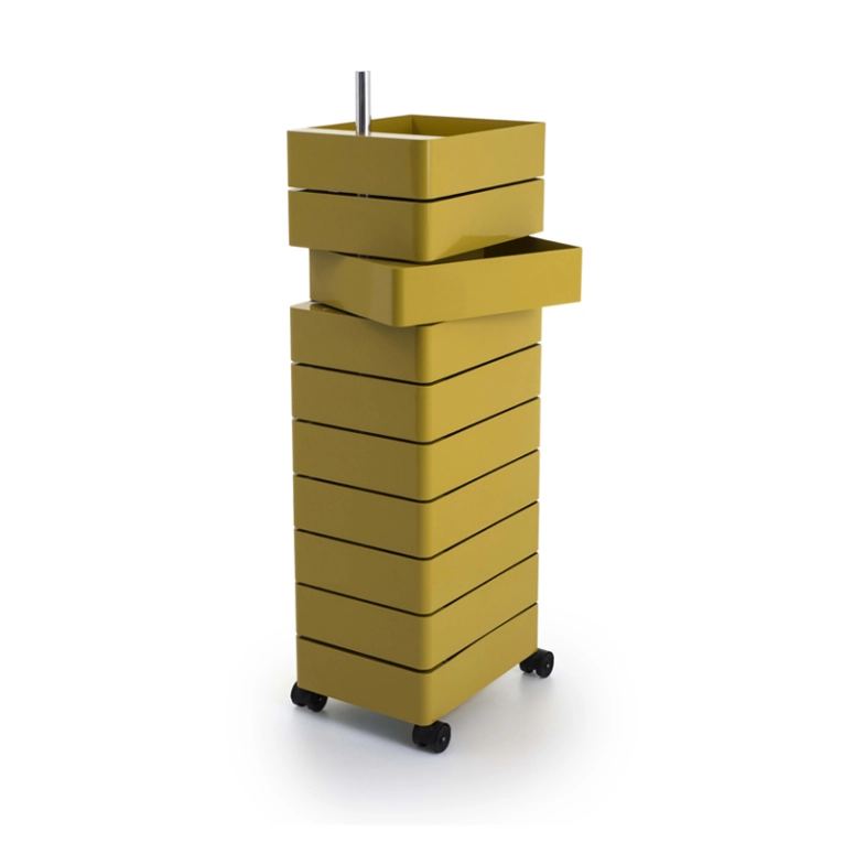 Meuble de rangement 360° 10 tiroirs Jaune MAGIS