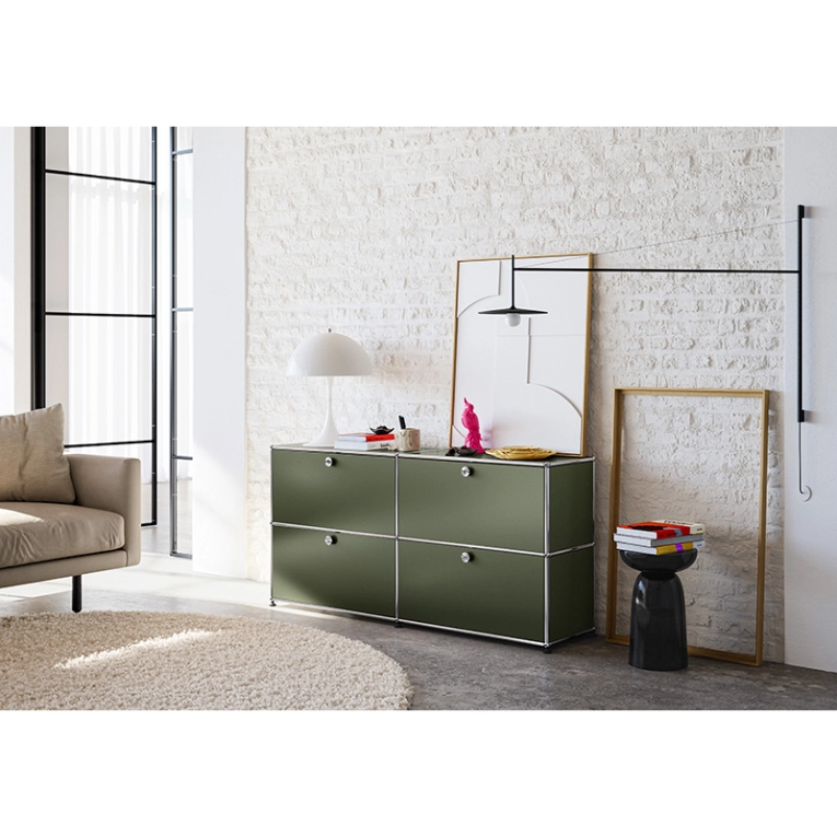 Meuble de rangement USM HALLER E2 Vert olive USM HALLER