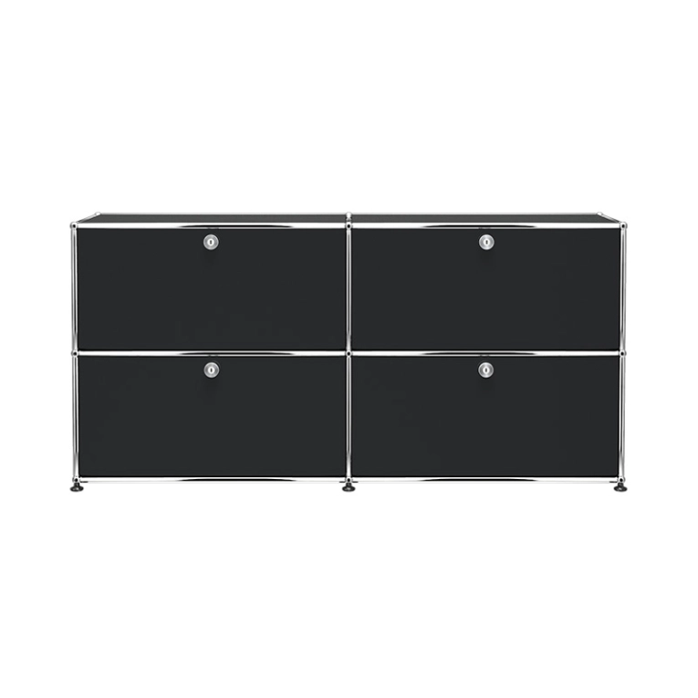 Meuble de rangement USM HALLER E2 Noir graphite USM HALLER