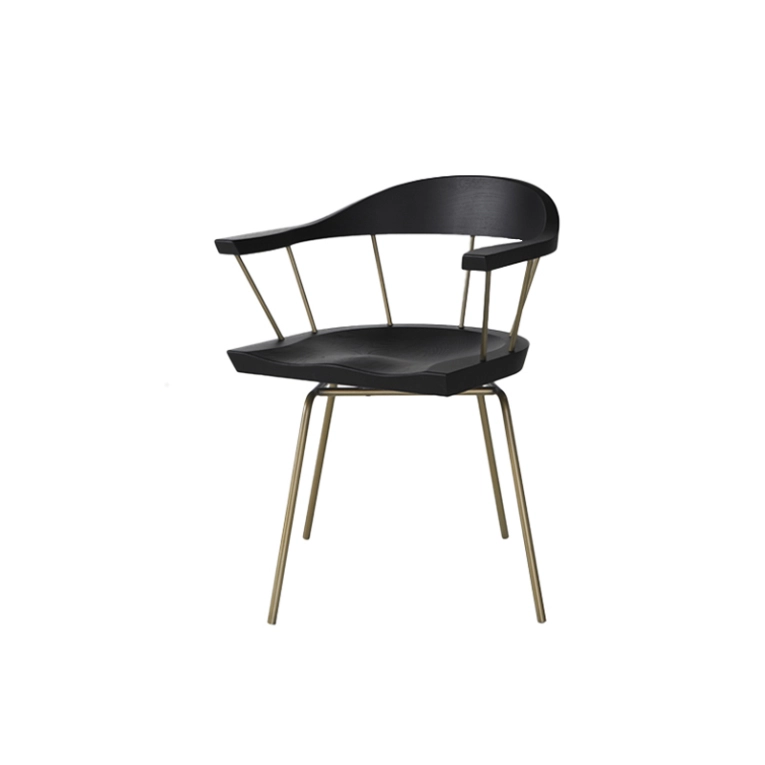 Chaise SPINDLE Frêne ébène/ bronze BASSAMFELLOWS
