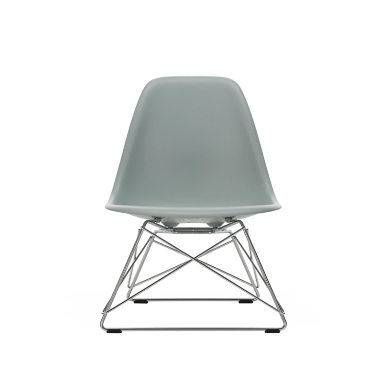 Fauteuil EAMES PLASTIC CHAIR LSR Gris clair RE/ chromé brillant VITRA