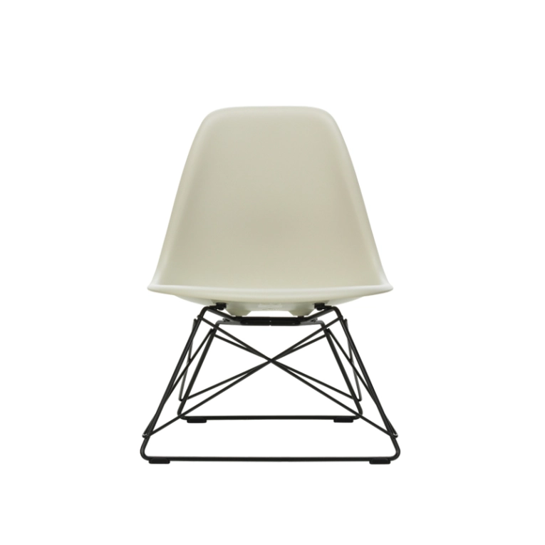 Fauteuil EAMES PLASTIC CHAIR LSR Gris galet RE/ noir finition époxy VITRA