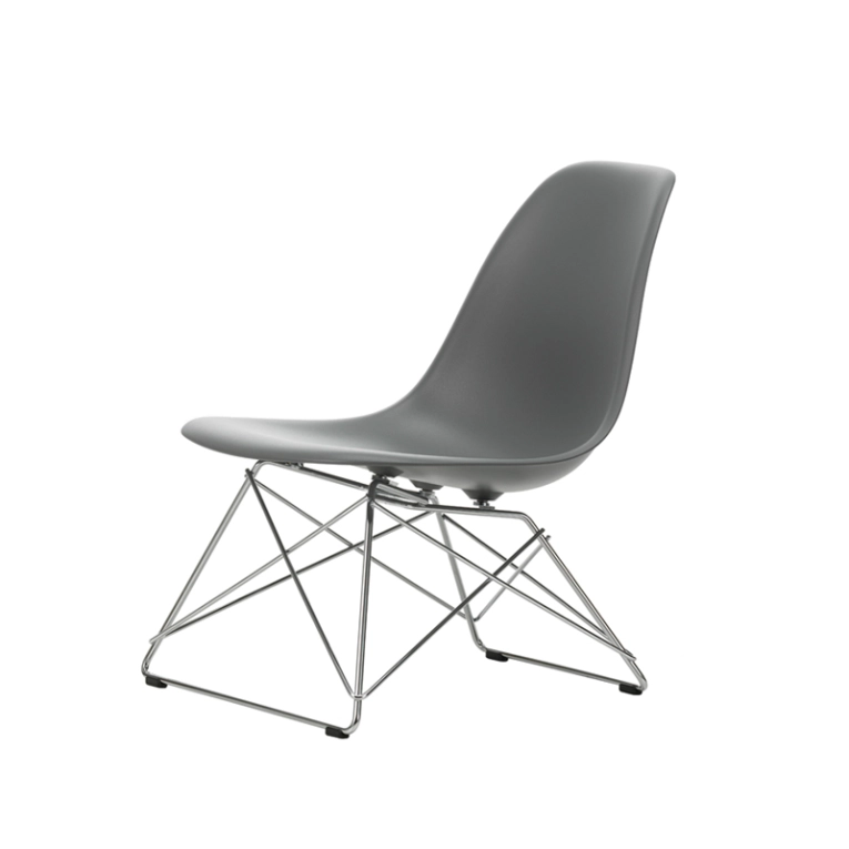 Fauteuil EAMES PLASTIC CHAIR LSR Gris granit RE/ chromé brillant VITRA