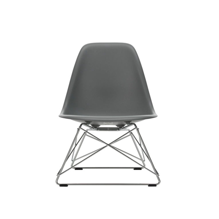 Fauteuil EAMES PLASTIC CHAIR LSR Gris granit RE/ chromé brillant VITRA