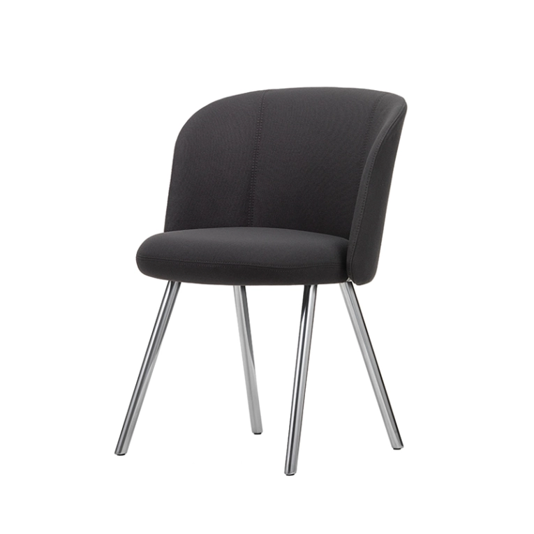 Chaise MIKADO pieds aluminium Plano 69 gris foncé/ aluminium poli VITRA