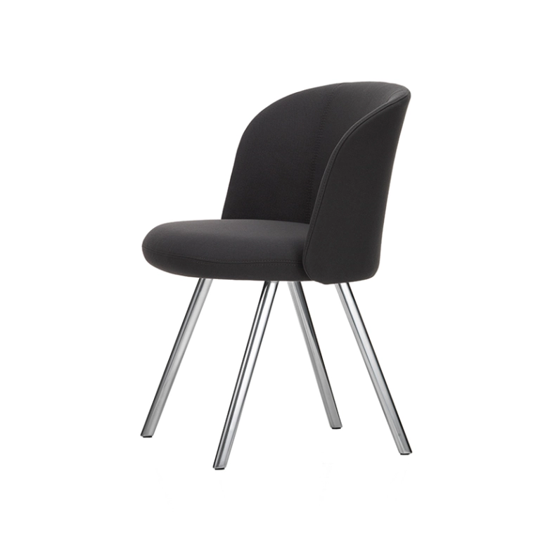 Chaise MIKADO pieds aluminium Plano 69 gris foncé/ aluminium poli VITRA