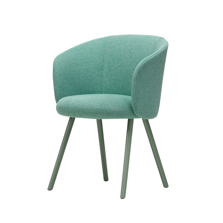 Chaise MIKADO pieds aluminium Dumet 27 bleu vert/ menthe VITRA