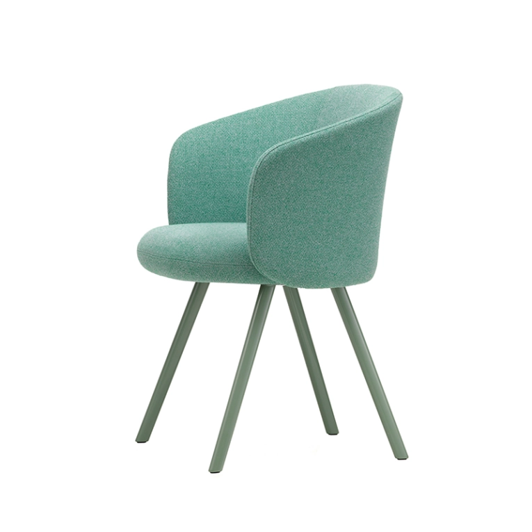 Chaise MIKADO pieds aluminium Dumet 27 bleu vert/ menthe VITRA