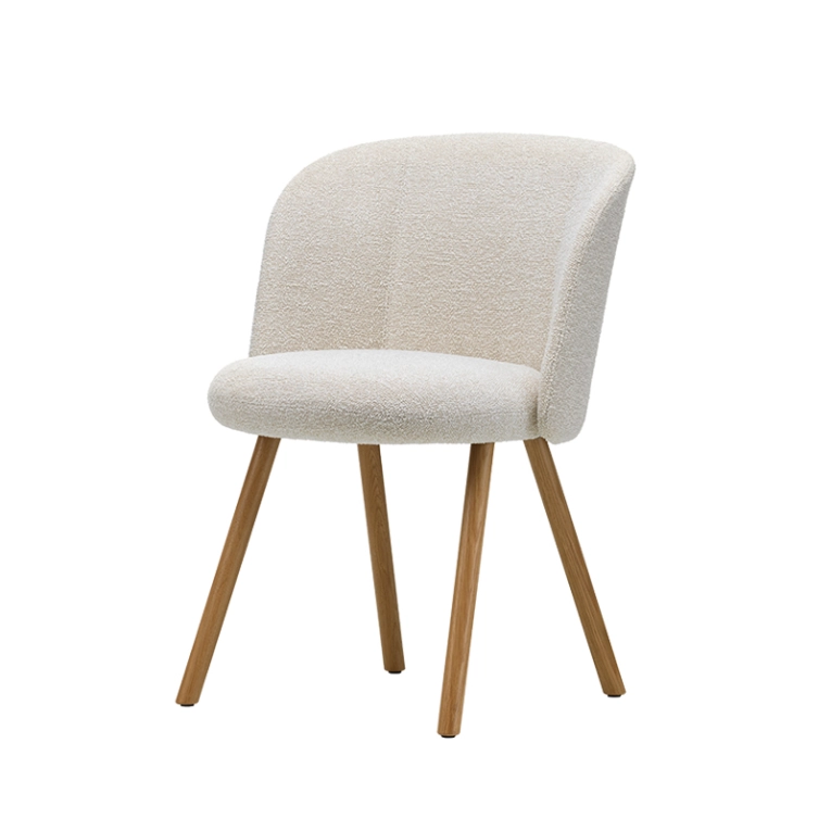 Chaise MIKADO pieds chêne Nubia 01 ivoire perle/ chêne VITRA