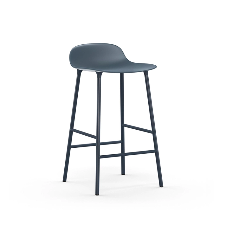 Tabouret haut FORM BARSTOOL pieds acier Bleu Normann Copenhagen