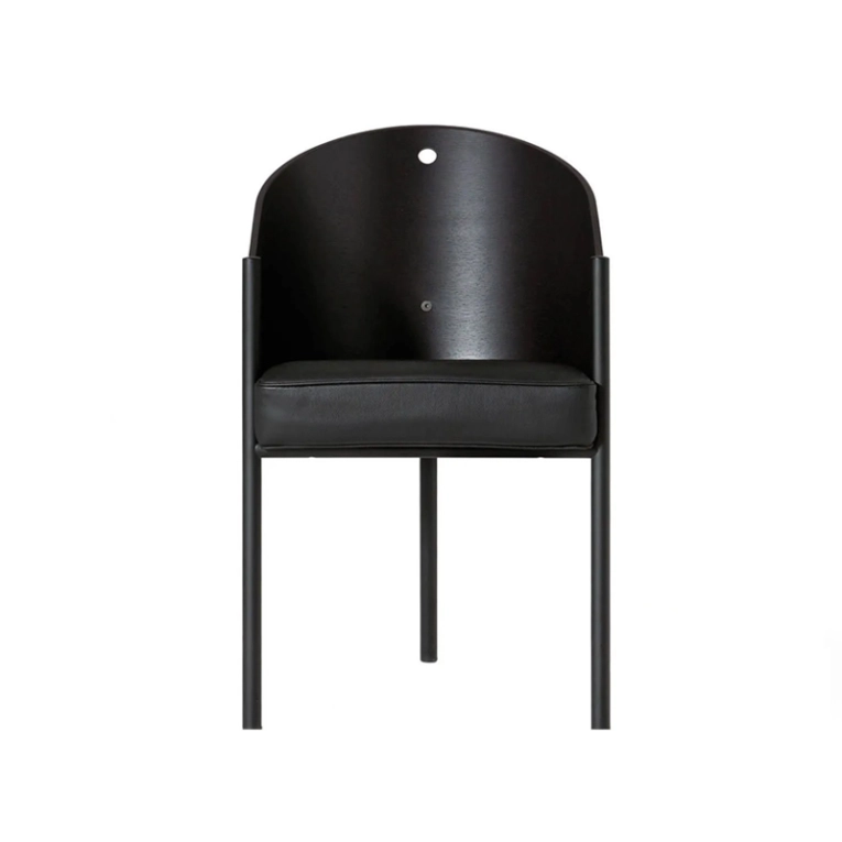Chaise COSTES Ebène/ cuir noir DRIADE