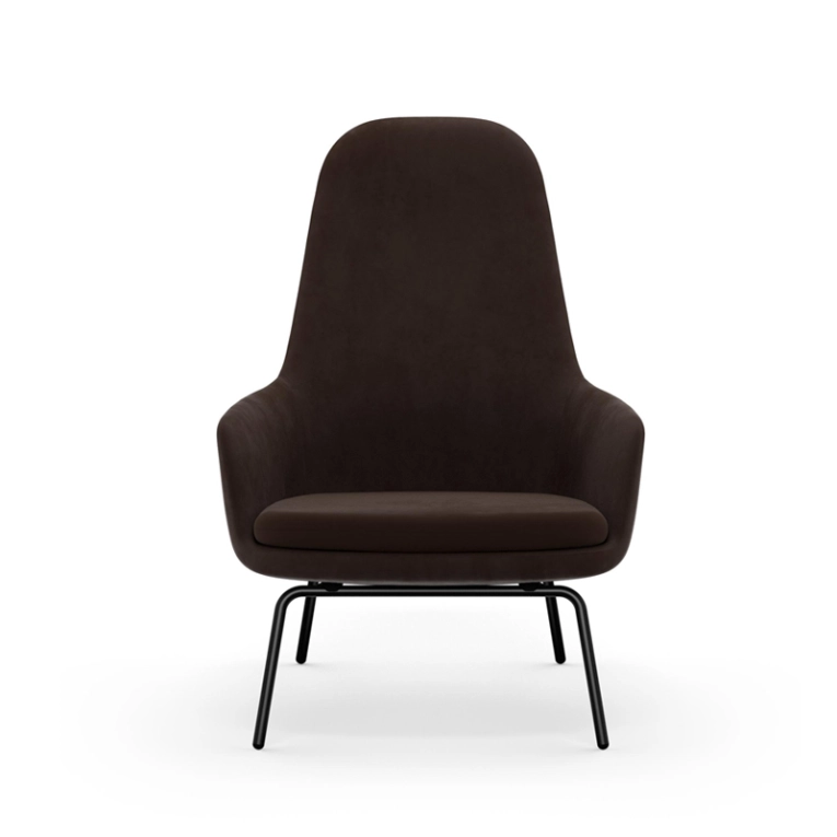 Fauteuil ERA HIGH pieds acier City Velvet 23 Normann Copenhagen