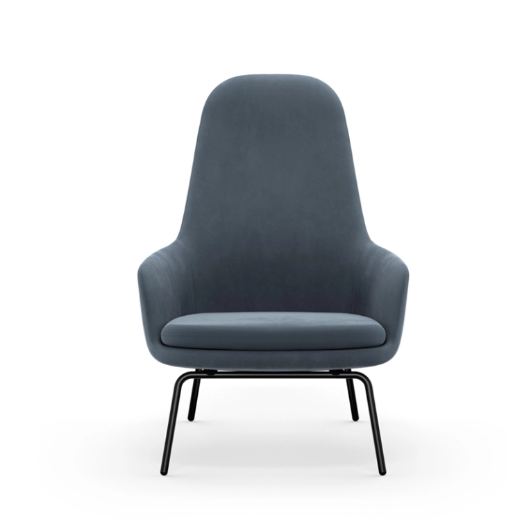 Fauteuil ERA HIGH pieds acier City Velvet 50 Normann Copenhagen