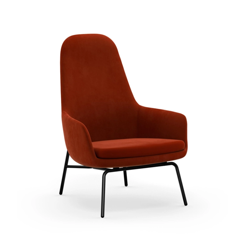Fauteuil ERA HIGH pieds acier City Velvet 62 Normann Copenhagen