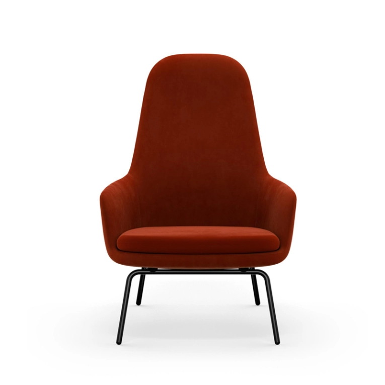 Fauteuil ERA HIGH pieds acier City Velvet 62 Normann Copenhagen