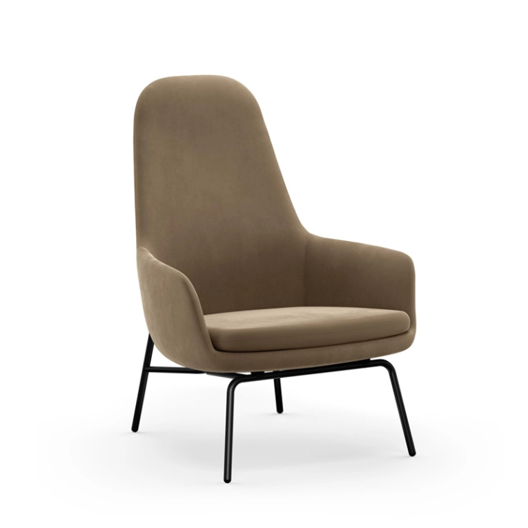 Fauteuil ERA HIGH pieds acier City Velvet 77 Normann Copenhagen