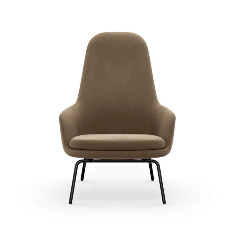 Fauteuil ERA HIGH pieds acier City Velvet 77 Normann Copenhagen