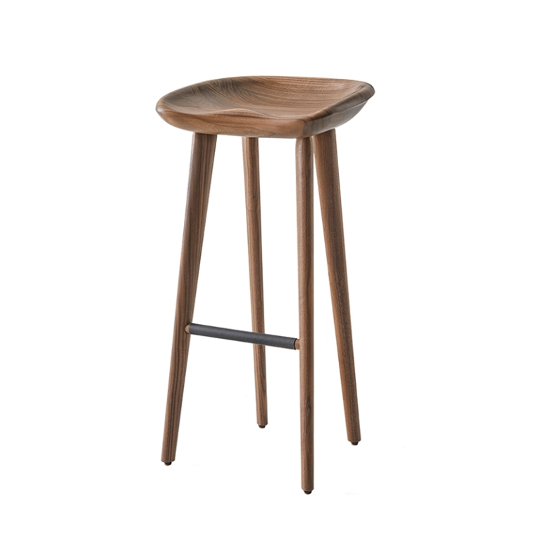Tabouret haut TRACTOR STOOL H 77 Noyer BASSAMFELLOWS