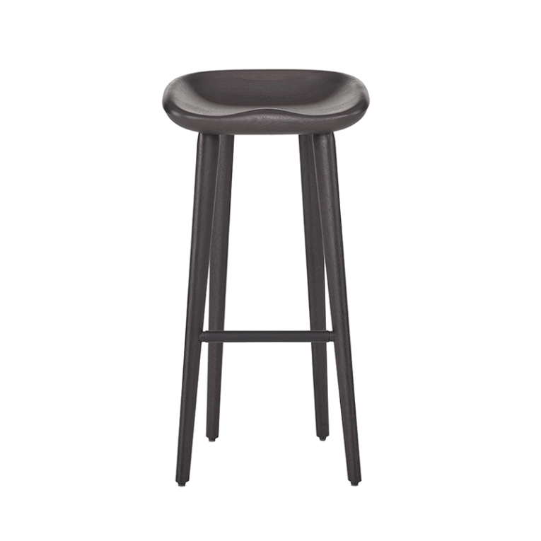Tabouret haut TRACTOR STOOL H 77 Frêne ébène BASSAMFELLOWS