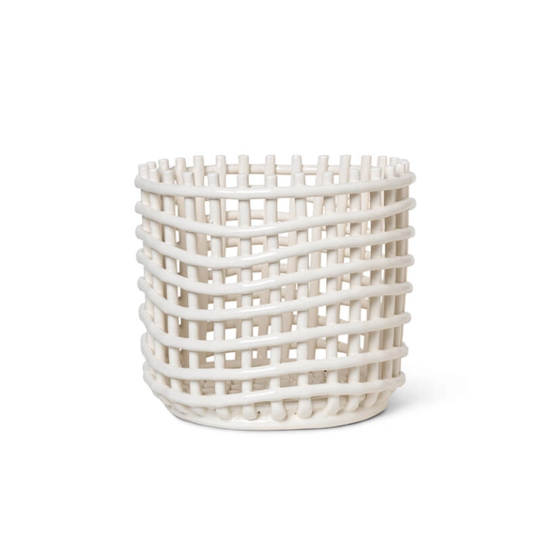 Petit rangement Corbeille CERAMIC large Blanc cassé FERM LIVING