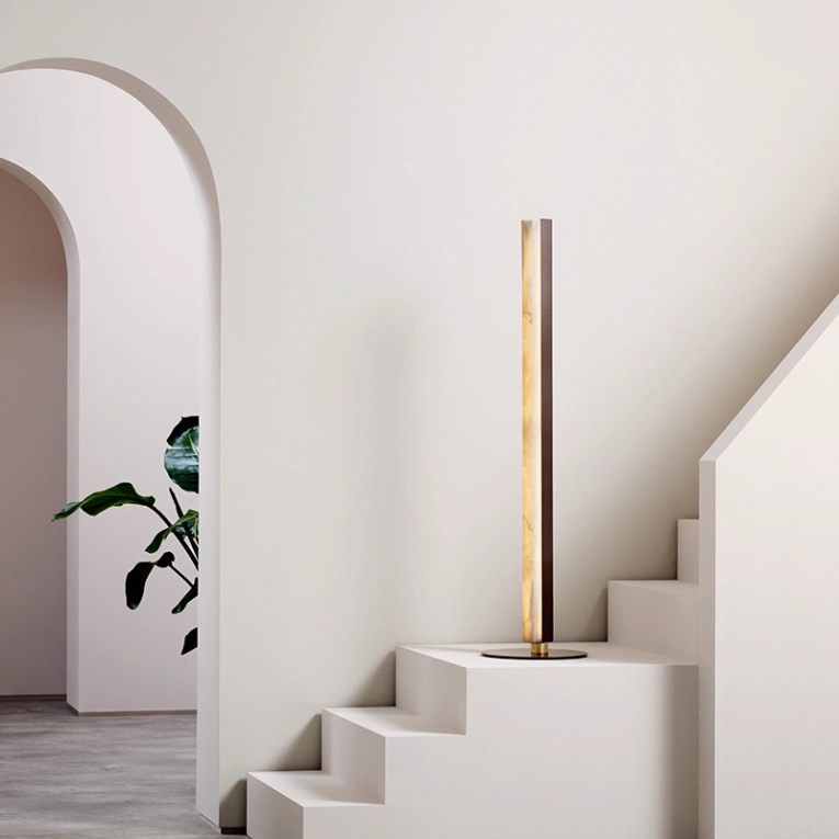Lampadaire ARTES Laiton satiné CTO LIGHTING